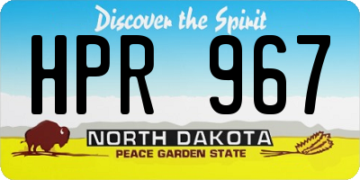 ND license plate HPR967