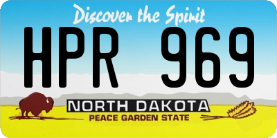 ND license plate HPR969