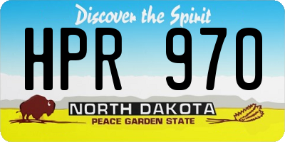 ND license plate HPR970