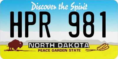 ND license plate HPR981