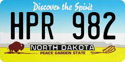 ND license plate HPR982
