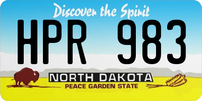 ND license plate HPR983