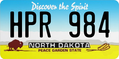 ND license plate HPR984