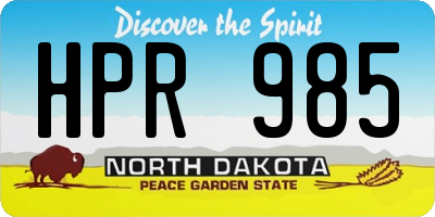 ND license plate HPR985