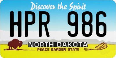 ND license plate HPR986