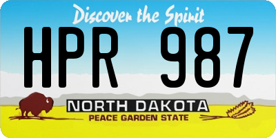ND license plate HPR987