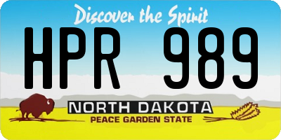 ND license plate HPR989