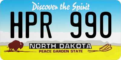 ND license plate HPR990
