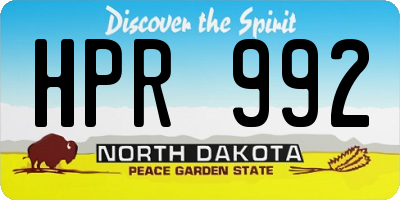 ND license plate HPR992