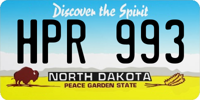 ND license plate HPR993