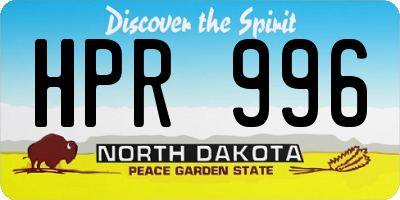 ND license plate HPR996