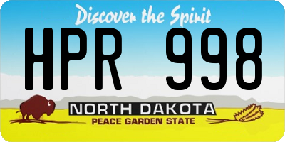 ND license plate HPR998