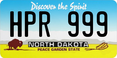 ND license plate HPR999