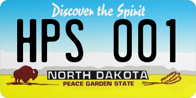 ND license plate HPS001