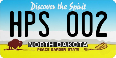 ND license plate HPS002