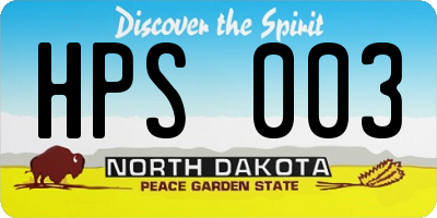 ND license plate HPS003