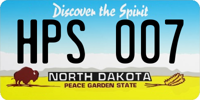 ND license plate HPS007