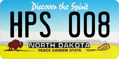 ND license plate HPS008