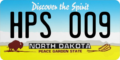 ND license plate HPS009