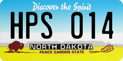 ND license plate HPS014