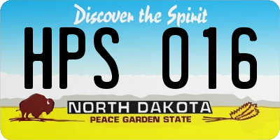 ND license plate HPS016
