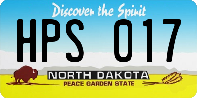 ND license plate HPS017