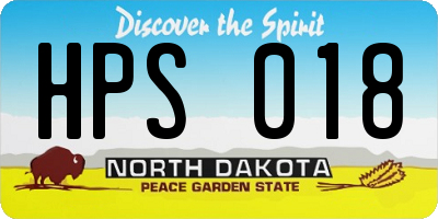 ND license plate HPS018