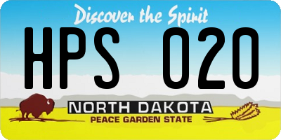 ND license plate HPS020