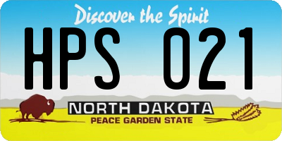 ND license plate HPS021