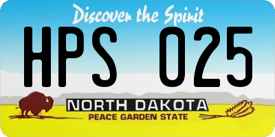 ND license plate HPS025