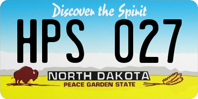 ND license plate HPS027
