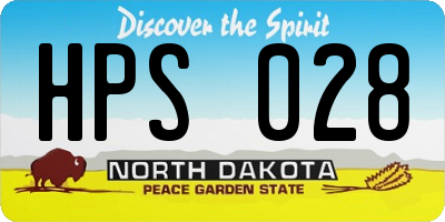 ND license plate HPS028
