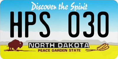 ND license plate HPS030