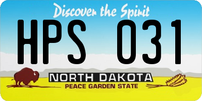 ND license plate HPS031