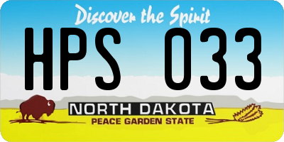 ND license plate HPS033