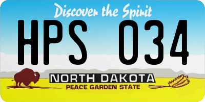 ND license plate HPS034