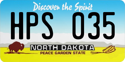ND license plate HPS035