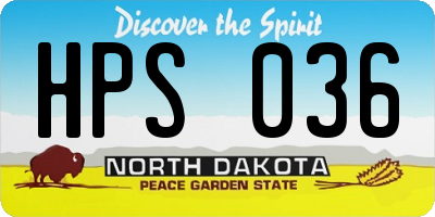 ND license plate HPS036