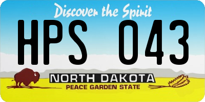 ND license plate HPS043