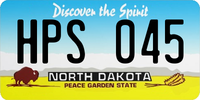 ND license plate HPS045