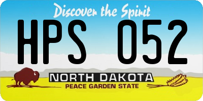 ND license plate HPS052