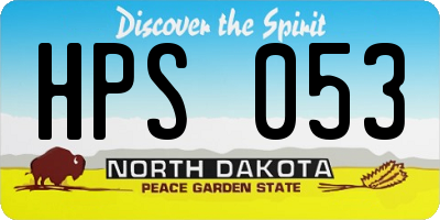 ND license plate HPS053
