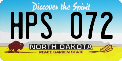 ND license plate HPS072