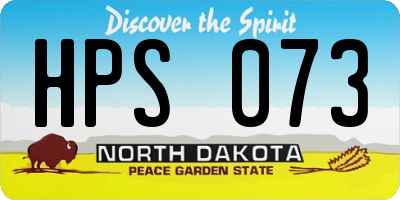 ND license plate HPS073