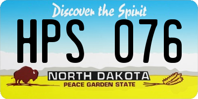 ND license plate HPS076