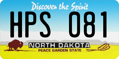 ND license plate HPS081