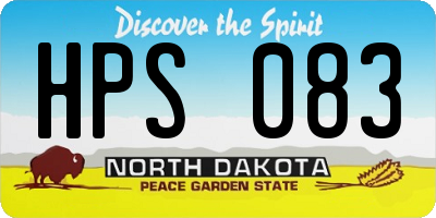 ND license plate HPS083