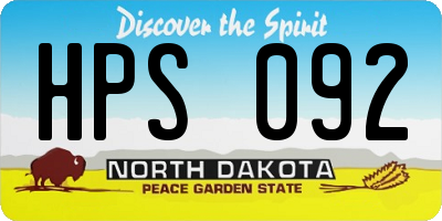 ND license plate HPS092