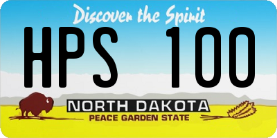 ND license plate HPS100