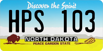 ND license plate HPS103